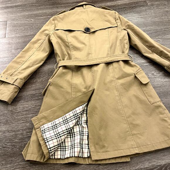 Chloé Phoebe Philo Era Vintage Tan Trench Coat Resin Buckles Belted Sz Small EUC - Picture 8 of 16